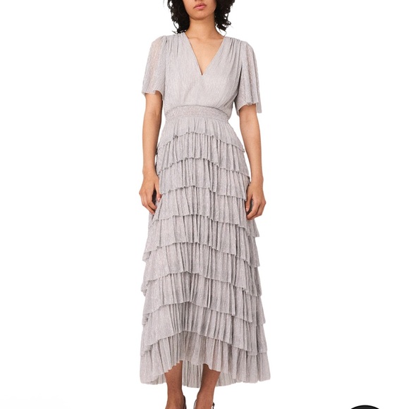 Maje Metallic Ruffled Dress - Picture 1 of 7